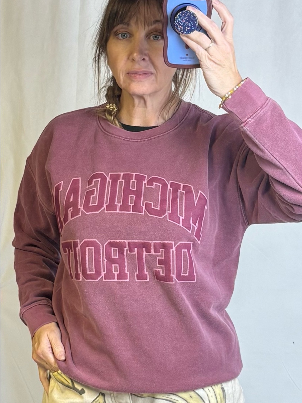 PrettyLittleThing Mauve Crewneck Sweatshirt with Graphic Lettering